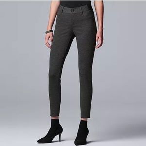 Simply Vera Vera Wang Women’s Charcoal Grey Skinny Ponte Pants Large